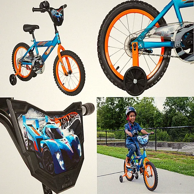 16-inch Hot Wheels Boys Bike with Rev Grip Sturdy BMX Frame All Terrain Tires