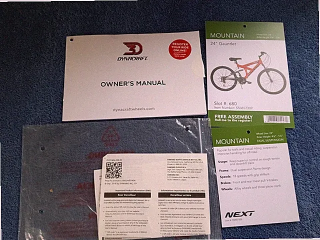 2019 DYNACRAFT Owner's Manual Mountain Bike 24" Gauntlet Bicycles Paperwork