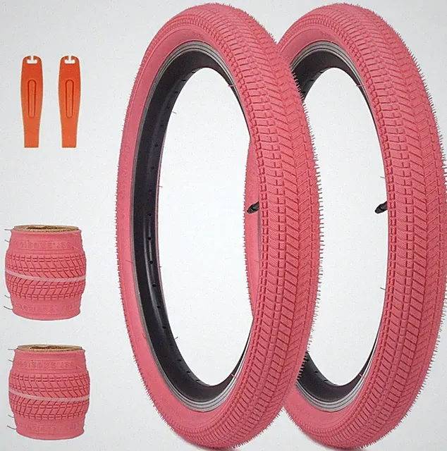 Balinge 2-Pack 20 Inch Bike Tires - Pink Folding Bike Tires for 20x2.1–20x2.25