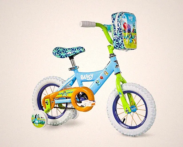 Bluey 12 Inch Kids Bike by Dynacraft for Boys and Girls with Training Wheels,...