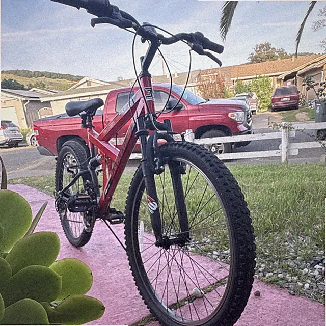Dynacraft Gauntlet 24" Red Mountain Bike, 18-Speed, Full Suspension, V-Brake