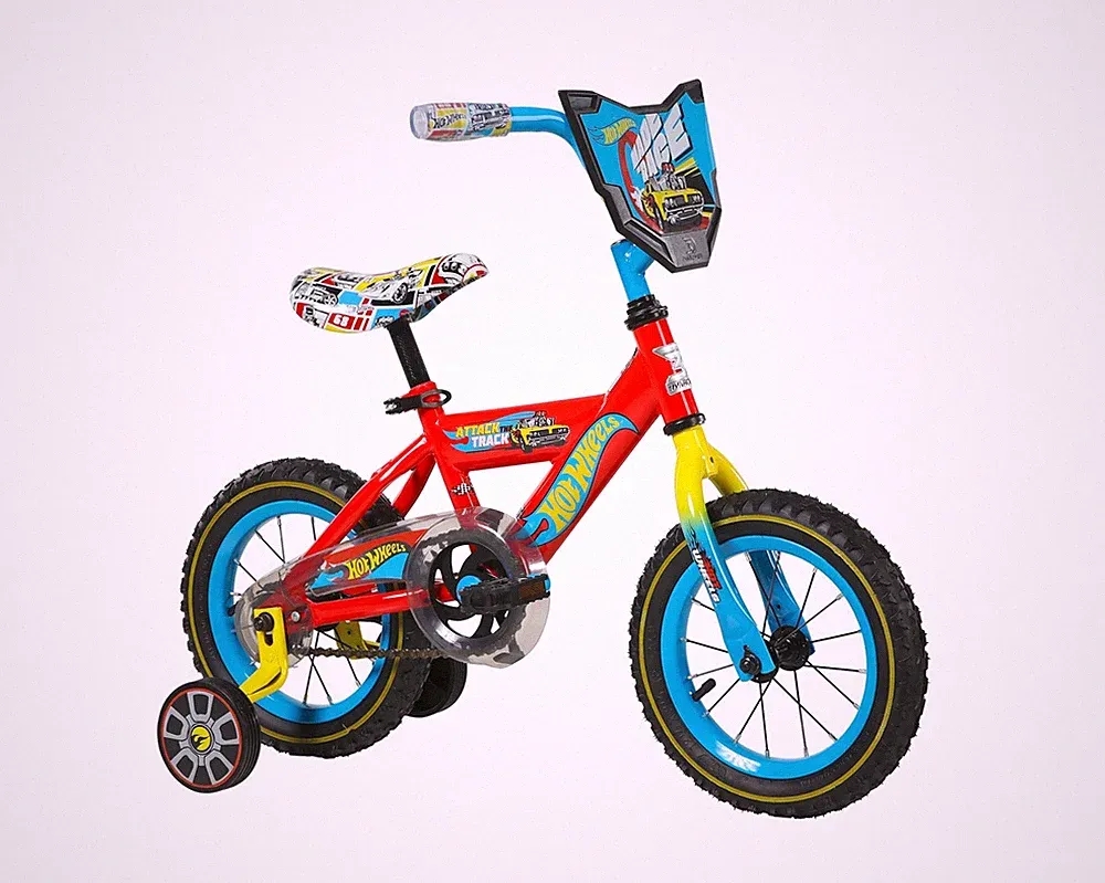 Dynacraft Hot Wheels Boys BMX Bikes Sizes 12" - 18" for Ages 3-9 Years in red...