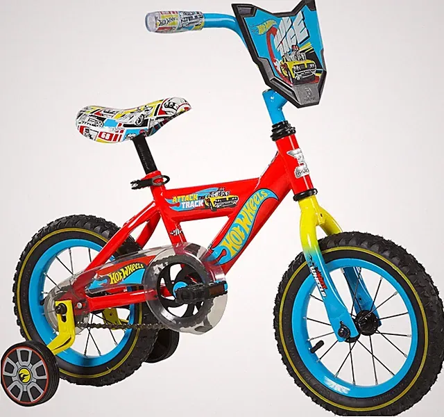 Dynacraft Hot Wheels Boys BMX Bikes Sizes 12" - 18" for Ages 3-9 Years in Red, B