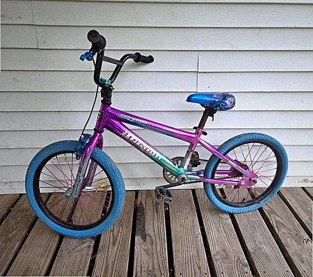 Dynacraft Krusher 20 in BMX Bike Purple/Blue 1-Speed Side Pull Caliper