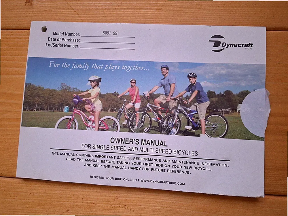 Dynacraft Owner’s Manual Single Speed And Multi-speed Bicycles.