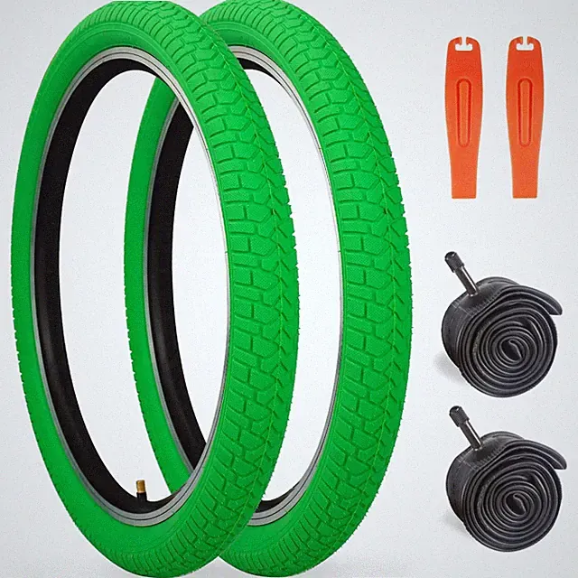 Kids Bike Tire 2 Tires and 2 Tubes 20x2.125 (57-406) Folding Tire for Kids Bi...